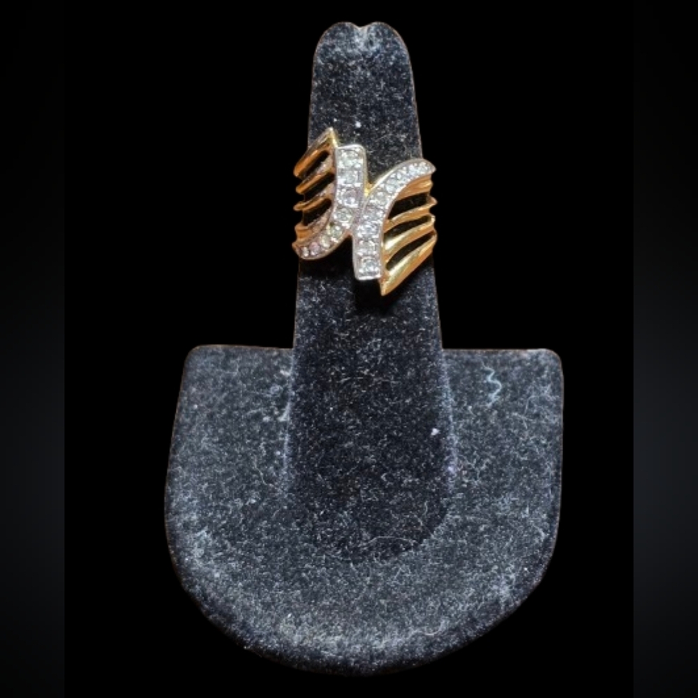 Reclaimed Gold Tone 12 Fashion Ring Sz 5